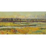 Suon Joann - Extensive landscape, continental post impressionist oil on canvas, inscribed verso,