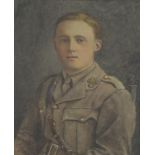 Henry Meynell Rheam - Portrait of a Soldier, watercolour, mounted and framed, 30cm x 21cm : For