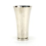 Modernist beaten silver fluted beaker, stamped 925, 13.5cm high, approximate weight 200.3g : For