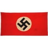 German military interest Nazi banner, each side having a black Swastika onto a white ground and