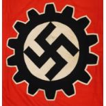 German military interest DAF unit flag, each side having an applied Swastika within a cog wheel,