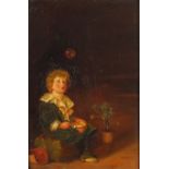 After John Everett Millais - Bubbles by G Barnett, early 20th century oil on canvas, framed, 22cm