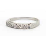 18ct gold and platinum diamond seven stone half eternity ring, size L, approximate weight 3.0g : For