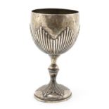 Victorian silver demi fluted chalice, indistinct makers mark London 1871, 14.5cm high, approximate