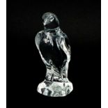 French frosted and clear glass falcon by Daum, etched Daum France, 13cm high : For Extra Condition