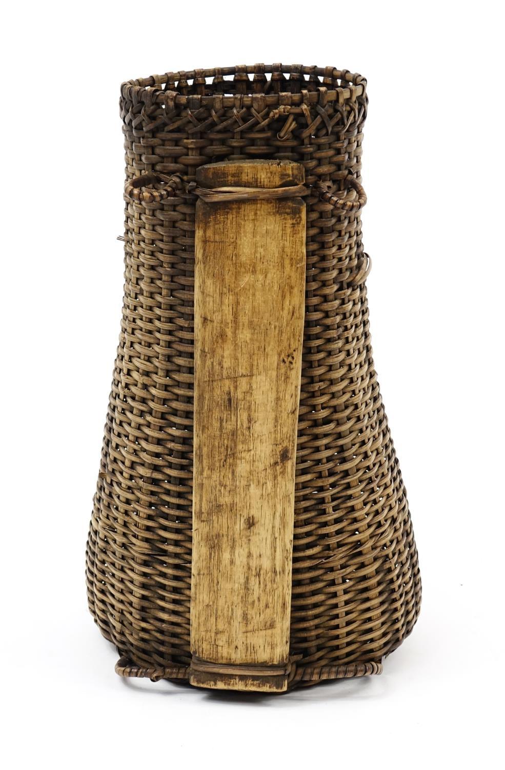 African tribal staff carved with geometric motifs and a cane carrier, 125cm in length : For Extra - Image 5 of 6