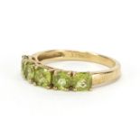 9ct gold green stone half eternity ring, size L, approximate weight 2.0g : For Extra Condition