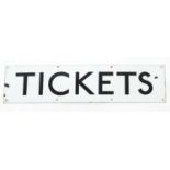 Railwayana interest Tickets enamel sign, 60cm x 50cm : For Extra Condition Reports Please visit