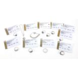 Silver jewellery set with semi precious stones, with certificates including diamond, white topaz and