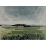 Robert Tavener - Rye from the marshes, watercolour, mounted and framed, 50.5cm x 36.5cm : For