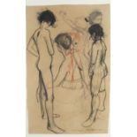 Michael Whittlesea - Life drawing of nude figures, charcoal and chalk, exhibited at The Pastsel