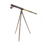 World War I Military Mark IV two drawer leather bound brass telescope by Ryland & Son of London,