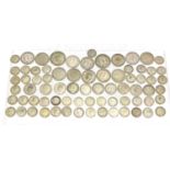 British pre decimal pre 1947 coins including half crowns and florins, approximate weight 336.0g :