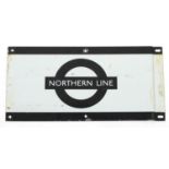 Railwayana interest Northern line enamel sign, 45cm x 23cm : For Extra Condition Reports Please