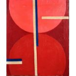 Abstract composition, geometric shapes, oil on canvas, bearing a signature possibly Bolotucucky,