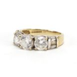 14ct gold clear stone dress ring, size O, approximate weight 4.9g : For Extra Condition Reports