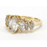14ct gold clear stone dress ring, size M, approximate weight 4.4g : For Extra Condition Reports