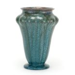 Pilkingtons Royal Lancastrian pottery vase having a mottled glaze, impressed factory marks and
