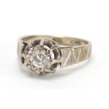 18ct white gold diamond solitaire ring, size M, approximate weight 4.5g : For Extra Condition