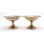 Pair of Gorham sterling silver pedestal dishes, each numbered 624 to the base, 9.5cm high x 14.5cm