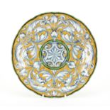 Rudyard aesthetic pottery plate by George Cartlidge, hand painted with stylised foliage, painted
