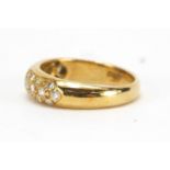 18ct gold diamond cluster half eternity ring, size J, approximate weight 4.2g : For Extra