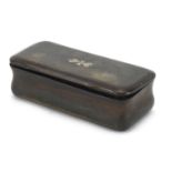 19th century rectangular horn snuff box, 10.5cm wide : For Extra Condition Reports Please visit