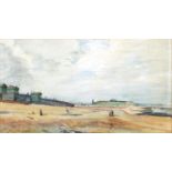 Reginald Mills - Coastal scene, watercolour, inscribed verso, mounted and framed, 39cm x 21.5cm :