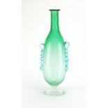 Large Murano art glass vase with twin handles and label, 45cm high : For Extra Condition Reports