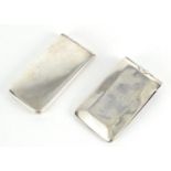 Victorian silver matchbox case and a rectangular silver vesta, the largest 8.5cm in length,