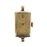 Ladies 9ct gold Bulova wristwatch, the case numbered 410441, approximate weight 8.8g : For Extra