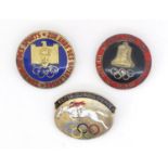 Three German Olympic enamel badges : For Extra Condition Reports Please visit our Website