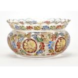 Bohemian glass bowl enamelled and gilded with flowers, 12.5cm in diameter : For Extra Condition