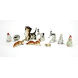 USSR porcelain including badger and sleeping dog, the largest 13.5cm in length : For Extra Condition