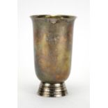 Danish 925 silver footed beaker with gilt interior by Georg Jensen, impressed marks and numbered 660