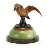 Marble, onyx and copper bird design desk paperweight, 9cm high : For Extra Condition Reports