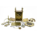 17th century style twin fusee lantern clock, with Roman numerals, 28cm high : For Extra Condition