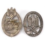 Two German Military interest badges including a tank example : For Extra Condition Reports Please
