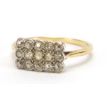 18ct gold and platinum diamond cluster ring, size S, approximate weight 3.2g : For Extra Condition