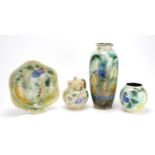 Royal Doulton Brangwyn Ware pottery including a vase hand painted with stylised flowers and lidded