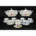 Royal Albert including a pair of summer garland tureens and six Tiffany cups with saucers : For