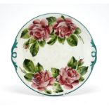 Wemyss Ware side plate hand painted with roses, painted Wemyss to the reverse, 25cm wide : For Extra