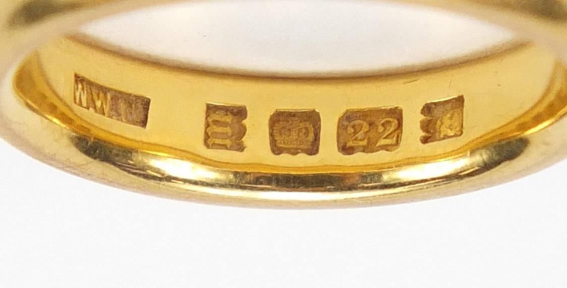 22ct gold wedding band, size K, approximate weight 7.3g : For Extra Condition Reports Please visit - Image 3 of 3