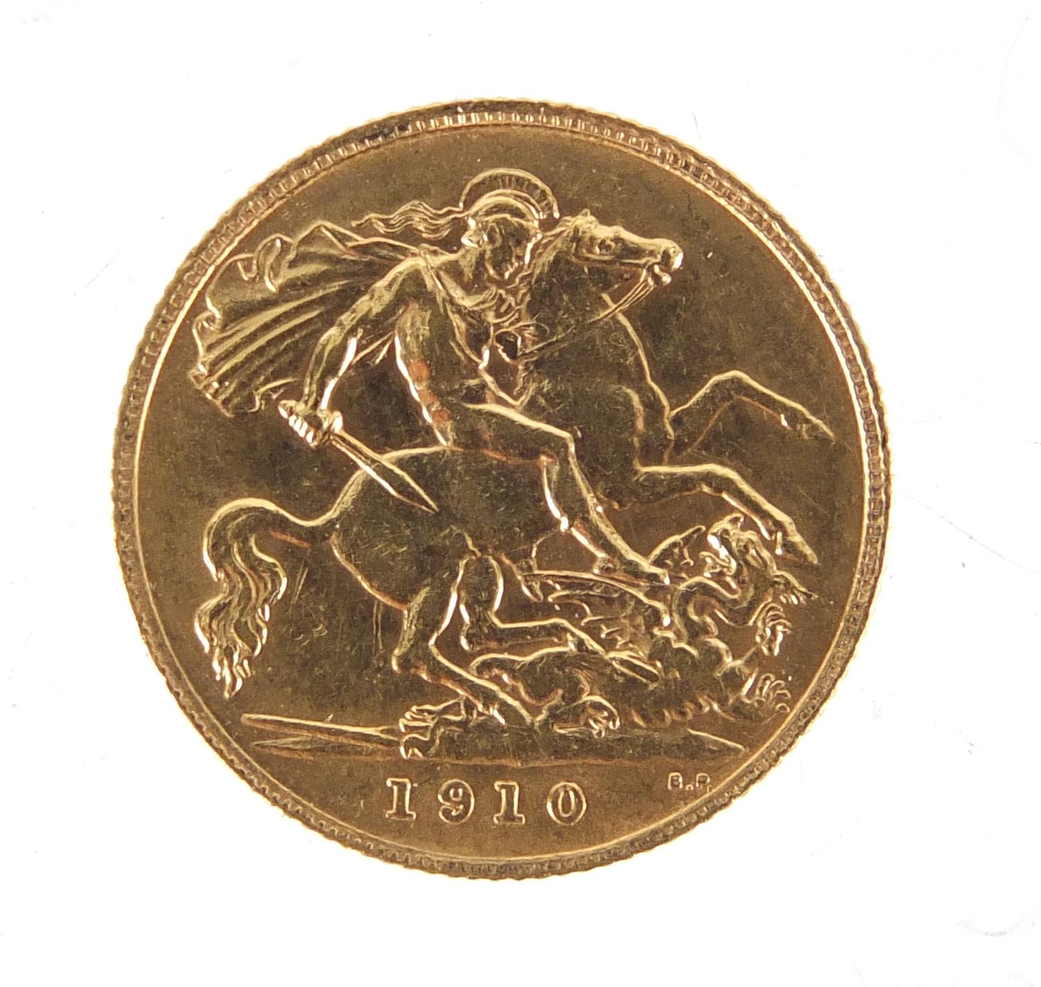 George VII 1910 gold half sovereign : For Extra Condition Reports Please visit our Website - Image 2 of 2