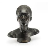 Laura Lian, bronzed terracotta bust, Mawa The Son Goddess, with plaque numbered 3/200, 47cm high :