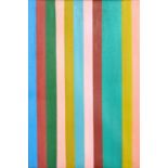 Manner of Bridget Riley - Abstract composition, colourful lines, mounted and housed in a 3D frame,