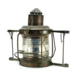 Large Player & Mitchell copper and glass ships lantern, 49cm high : For Extra Condition Reports