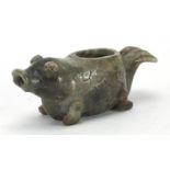 Chinese carved jade fish, 15cm in length : For Extra Condition Reports Please visit our Website