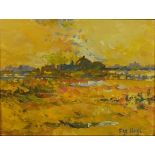 Impressionist landscape, oil, bearing a signature possibly Fay Hagi and stamp verso, mounted and