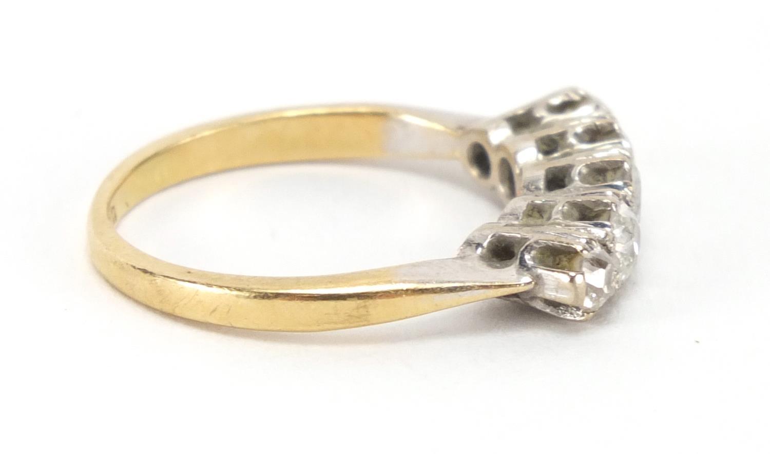 18ct gold and platinum diamond and clear stone ring, size J, approximate weight 3.1g : For Extra - Image 3 of 6